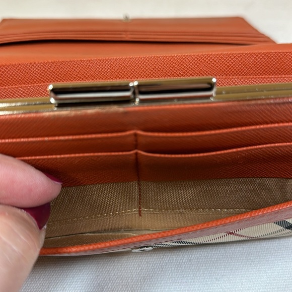 Burberry Leather and Canvas Long Wallet w/ unbranded crossbody chain & insert - Picture 10 of 16